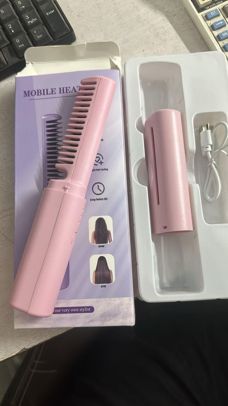 Rechargeable Mini Hair Straightener & Hot Comb